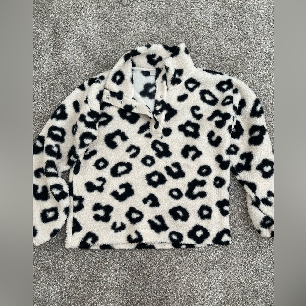 Loft black & cream leopard print pullover